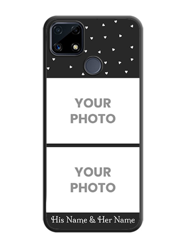 Custom Miniature Love Symbols with Name on Space Black Custom Soft Matte Back Cover - Realme C25 - alternate view