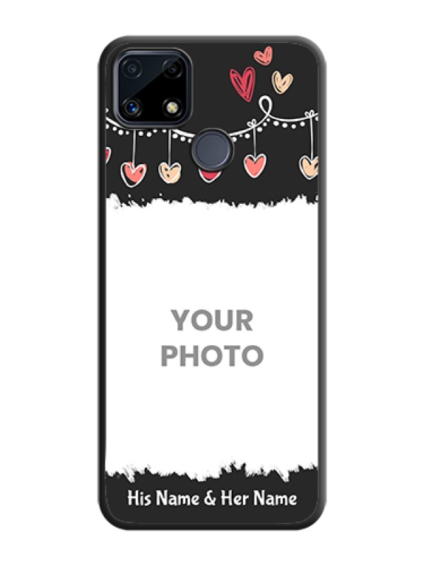 Custom Pink Love Hangings with Name on Space Black Custom Soft Matte Phone Cases - Realme C25 - alternate view