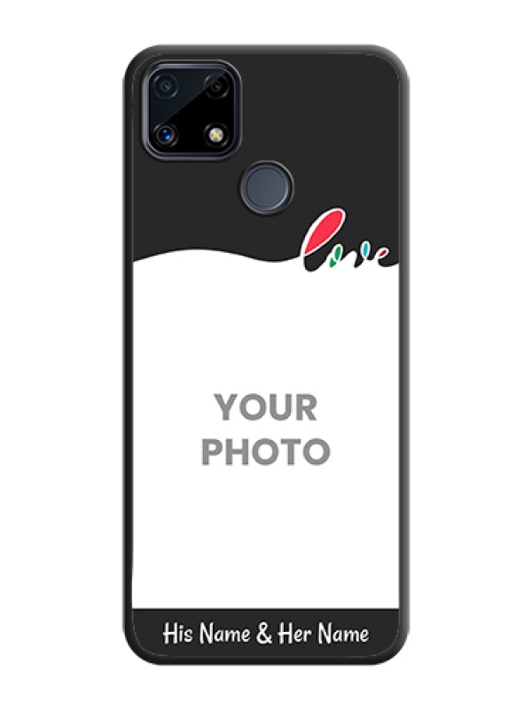 Custom Fall in Love Pattern with Picture on Photo on Space Black Soft Matte Mobile Case - Realme C25 - alternate view