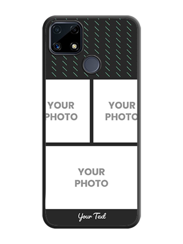 Custom Cross Dotted Pattern with 2 Image Holder  on Personalised Space Black Soft Matte Cases - Realme C25 - alternate view