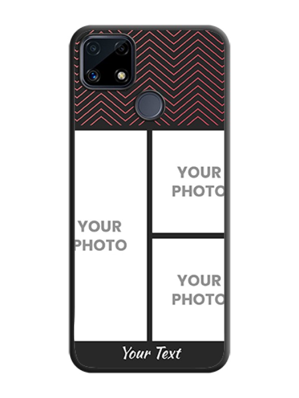 Custom Wave Pattern with 3 Image Holder on Space Black Custom Soft Matte Back Cover - Realme C25 - alternate view
