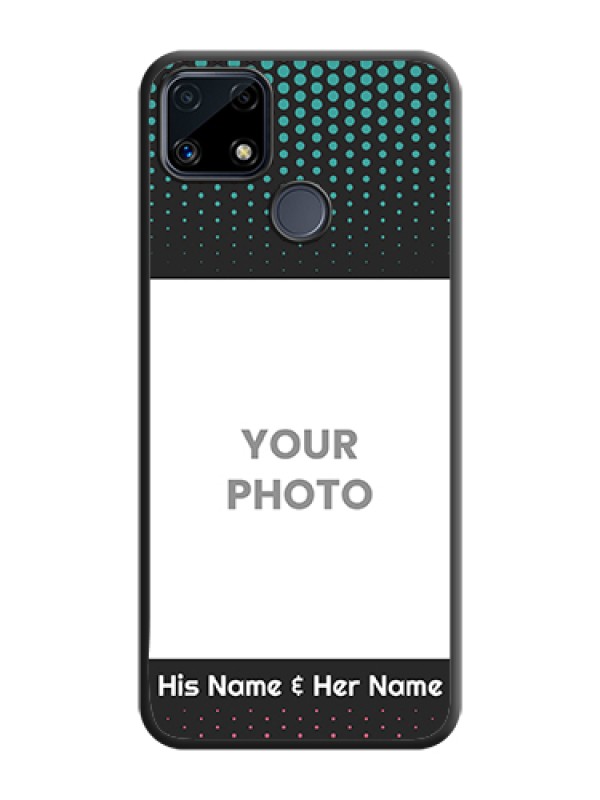 Custom Faded Dots with Grunge Photo Frame and Text on Space Black Custom Soft Matte Phone Cases - Realme C25 - alternate view