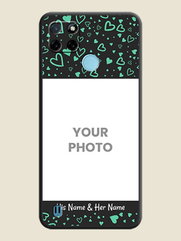 Custom Sea Green Indefinite Love Pattern on Photo on Space Black Soft Matte Mobile Cover - Realme C25_Y - alternate view