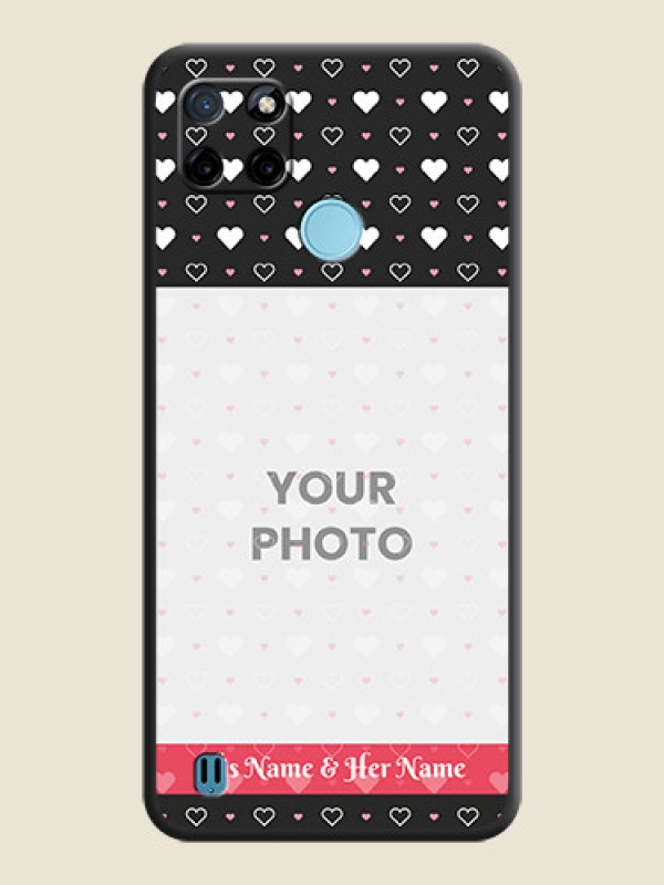 Custom White Color Love Symbols with Text Design on Photo on Space Black Soft Matte Phone Cover - Realme C25_Y - alternate view