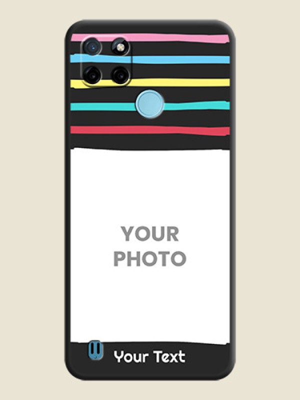 Custom Multicolor Lines with Image on Space Black Personalized Soft Matte Phone Covers - Realme C25_Y - alternate view