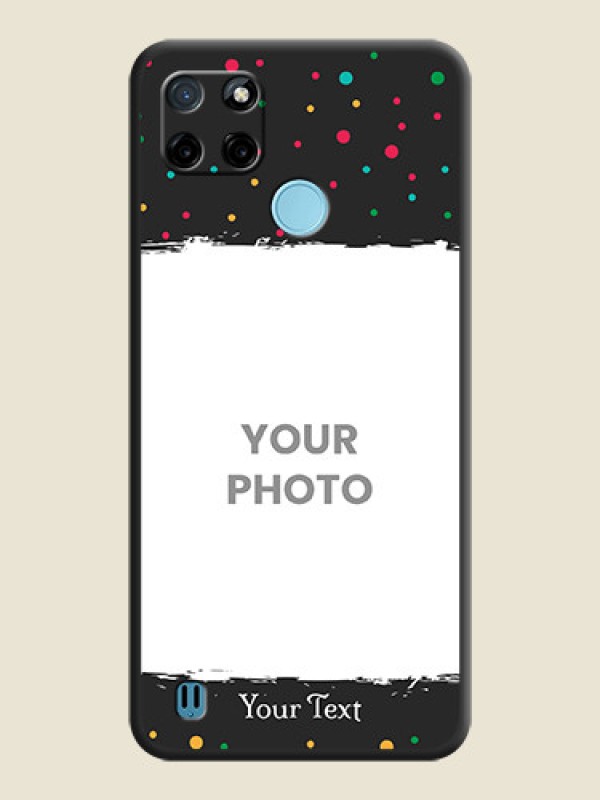 Custom Multicolor Dotted Pattern with Text on Space Black Custom Soft Matte Phone Back Cover - Realme C25_Y - alternate view