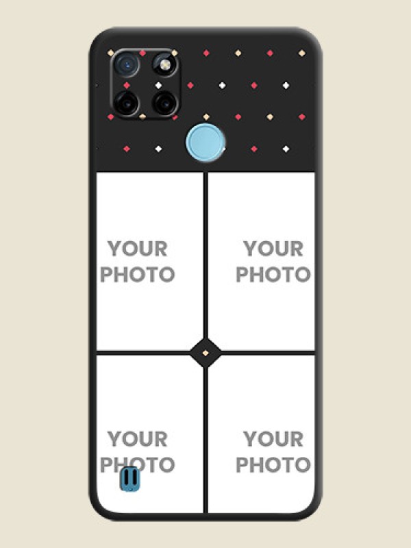 Custom Multicolor Dotted Pattern with 4 Image Holder on Space Black Custom Soft Matte Phone Cases - Realme C25_Y - alternate view