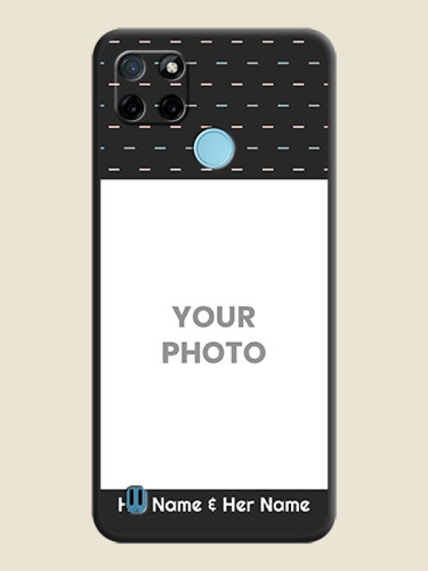 Custom Line Pattern Design with Text on Space Black Custom Soft Matte Phone Back Cover - Realme C25_Y - alternate view