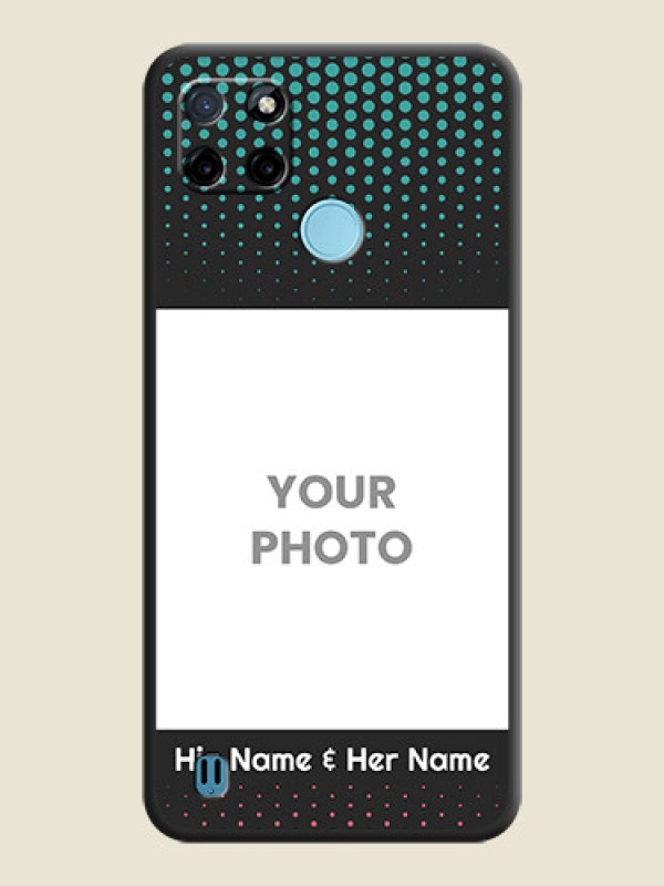 Custom Faded Dots with Grunge Photo Frame and Text on Space Black Custom Soft Matte Phone Cases - Realme C25_Y - alternate view