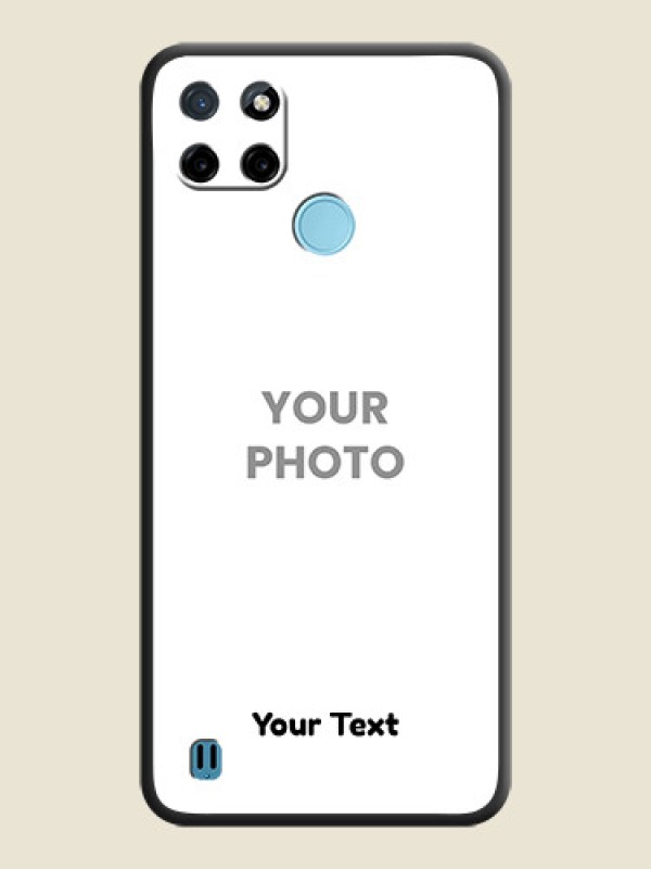 Custom Full Single Pic Upload With Text On Space Black Personalized Soft Matte Phone Covers -Realme C25_Y - alternate view