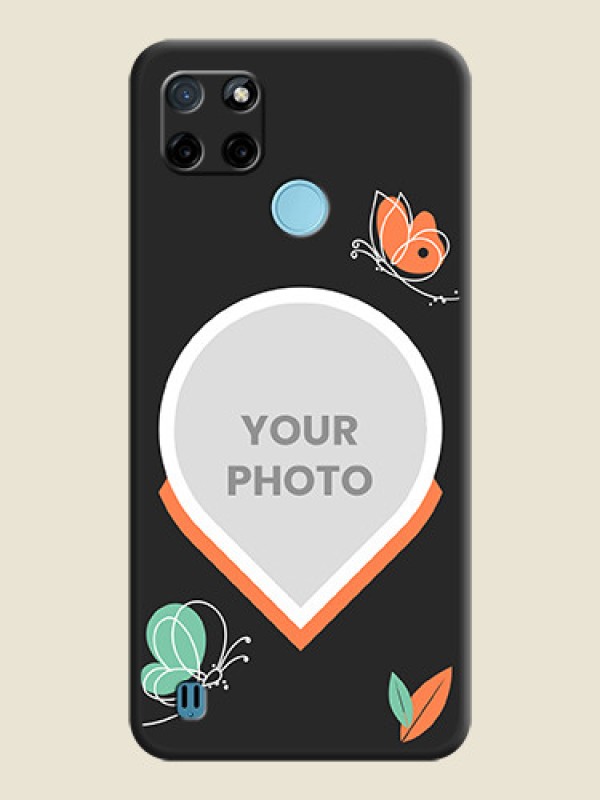 Custom Upload Pic With Simple Butterly Design On Space Black Personalized Soft Matte Phone Covers -Realme C25_Y - alternate view