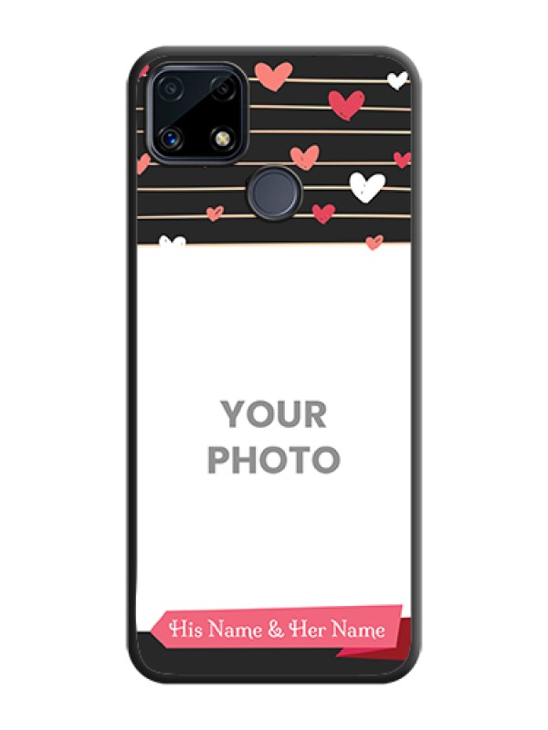 Custom Love Pattern with Name on Pink Ribbon  on Photo on Space Black Soft Matte Back Cover - Realme C25s - alternate view