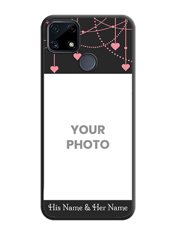 Custom Pink Love Hangings with Text on Space Black Custom Soft Matte Back Cover - Realme C25s - alternate view