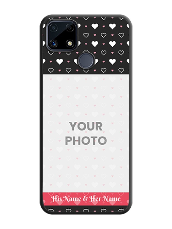 Custom White Color Love Symbols with Text Design on Photo on Space Black Soft Matte Phone Cover - Realme C25s - alternate view