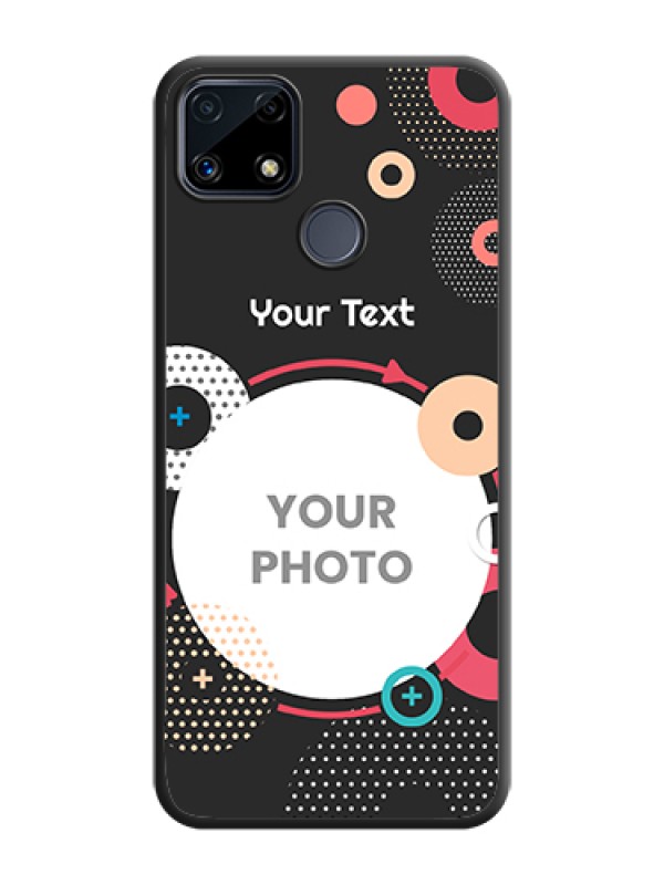 Custom Multicoloured Round Image on Personalised Space Black Soft Matte Cases - Realme C25s - alternate view