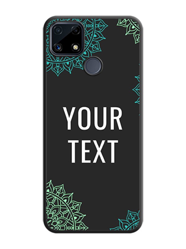 Custom Your Name with Floral Design on Space Black Custom Soft Matte Back Cover - Realme C25s - alternate view