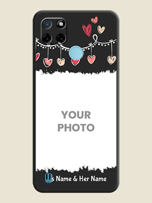 Custom Pink Love Hangings with Name on Space Black Custom Soft Matte Phone Cases - Realme C25Y - alternate view