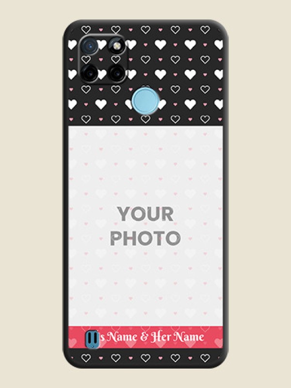 Custom White Color Love Symbols with Text Design on Photo on Space Black Soft Matte Phone Cover - Realme C25Y - alternate view