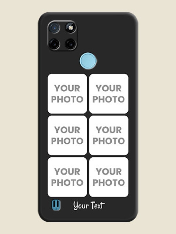 Custom Floral Art with 6 Image Holder on Photo on Space Black Soft Matte Mobile Case - Realme C25Y - alternate view