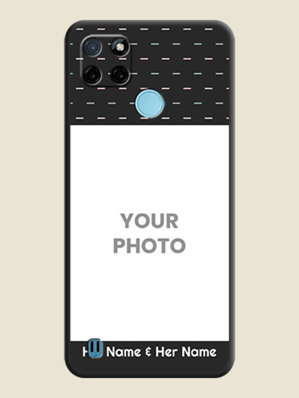 Custom Line Pattern Design with Text on Space Black Custom Soft Matte Phone Back Cover - Realme C25Y - alternate view