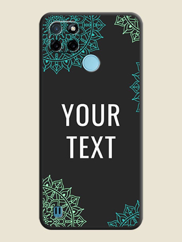 Custom Your Name with Floral Design on Space Black Custom Soft Matte Back Cover - Realme C25Y - alternate view