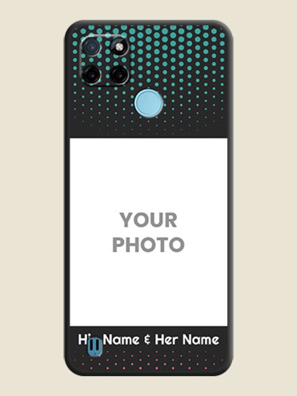 Custom Faded Dots with Grunge Photo Frame and Text on Space Black Custom Soft Matte Phone Cases - Realme C25Y - alternate view
