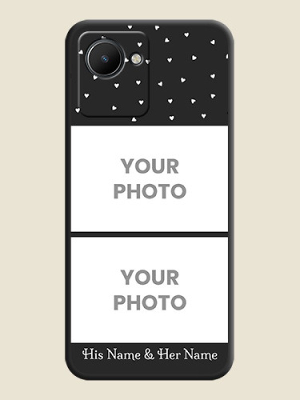 Custom Miniature Love Symbols with Name on Space Black Custom Soft Matte Back Cover - Realme C30 - alternate view