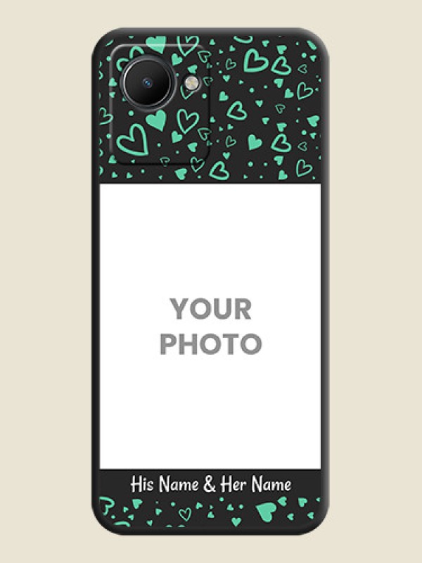 Custom Sea Green Indefinite Love Pattern on Photo on Space Black Soft Matte Mobile Cover - Realme C30 - alternate view