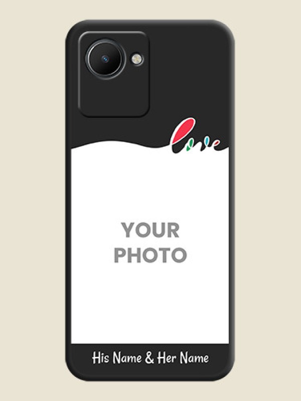 Custom Fall in Love Pattern with Picture on Photo on Space Black Soft Matte Mobile Case - Realme C30 - alternate view