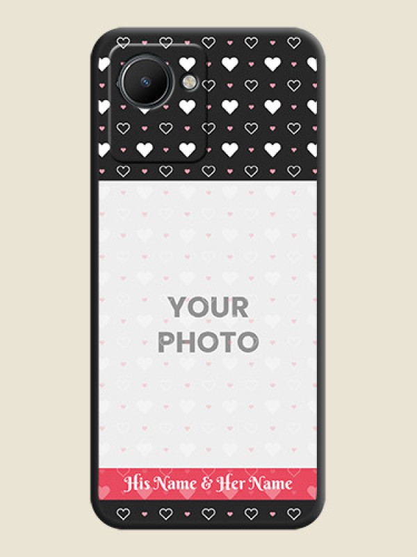 Custom White Color Love Symbols with Text Design on Photo on Space Black Soft Matte Phone Cover - Realme C30 - alternate view