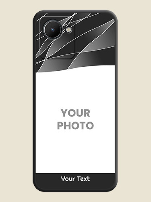 Custom Mixed Wave Lines on Photo on Space Black Soft Matte Mobile Cover - Realme C30 - alternate view
