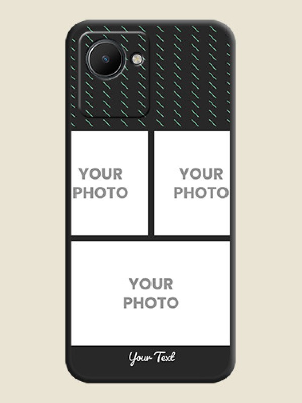 Custom Cross Dotted Pattern with 2 Image Holder  on Personalised Space Black Soft Matte Cases - Realme C30 - alternate view