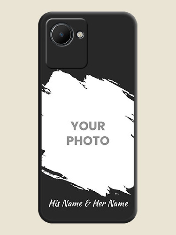Custom Grunge Brush Strokes on Photo on Space Black Soft Matte Back Cover - Realme C30 - alternate view