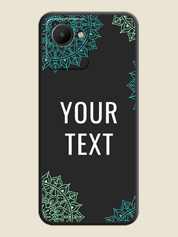 Custom Your Name with Floral Design on Space Black Custom Soft Matte Back Cover - Realme C30 - alternate view