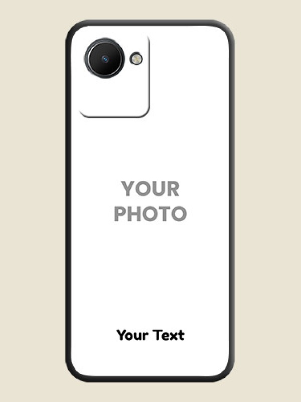 Custom Full Single Pic Upload With Text On Space Black Personalized Soft Matte Phone Covers -Realme C30 - alternate view