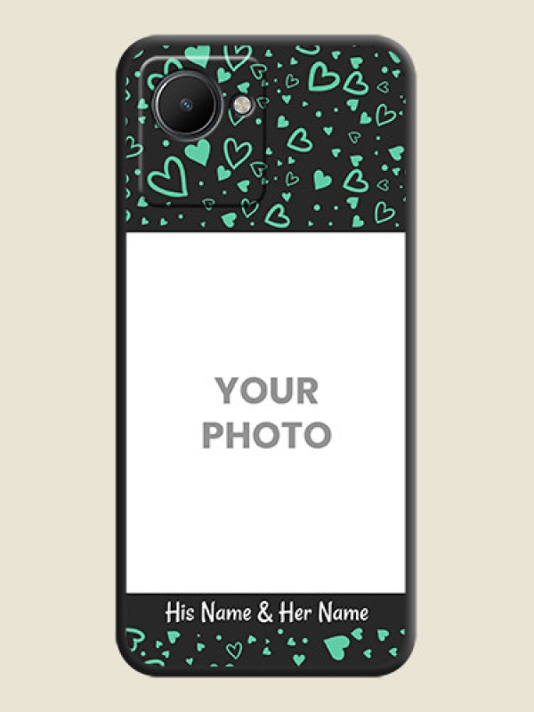 Custom Sea Green Indefinite Love Pattern on Photo on Space Black Soft Matte Mobile Cover - Realme C30s - alternate view