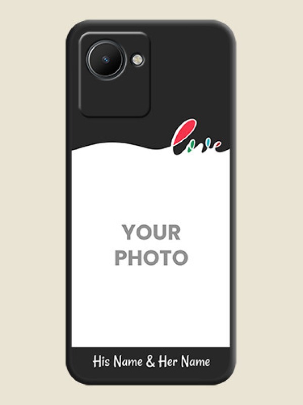 Custom Fall in Love Pattern with Picture on Photo on Space Black Soft Matte Mobile Case - Realme C30s - alternate view