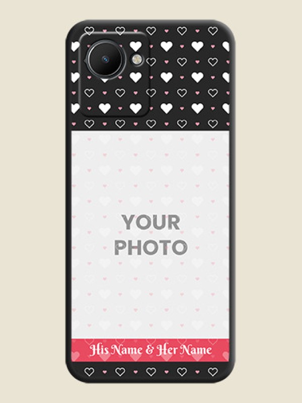 Custom White Color Love Symbols with Text Design on Photo on Space Black Soft Matte Phone Cover - Realme C30s - alternate view