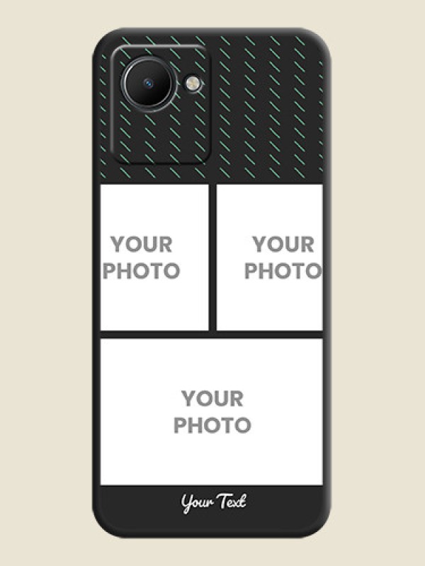 Custom Cross Dotted Pattern with 2 Image Holder  on Personalised Space Black Soft Matte Cases - Realme C30s - alternate view