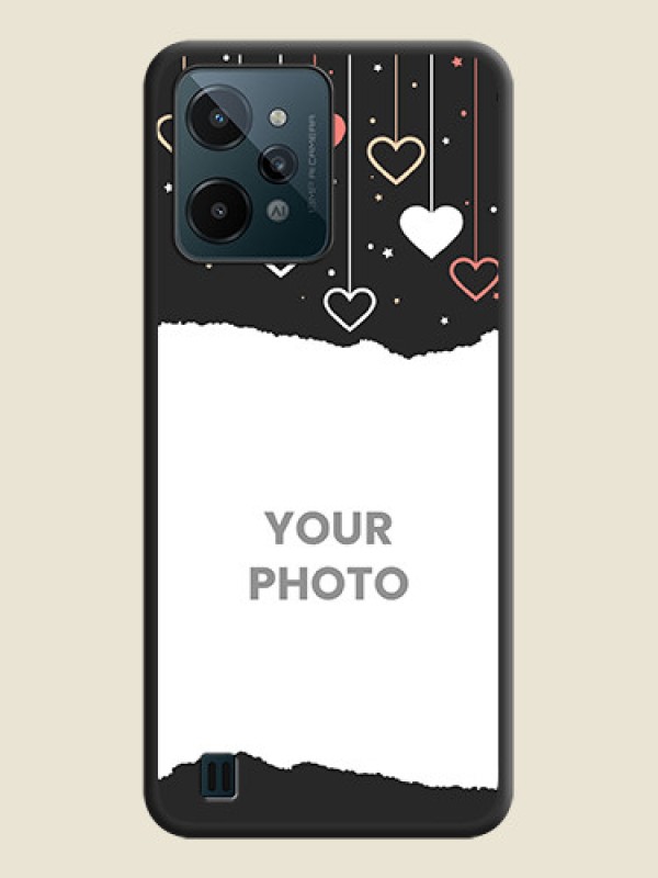 Custom Love Hangings with Splash Wave Picture on Space Black Custom Soft Matte Phone Back Cover - Realme C31 - alternate view