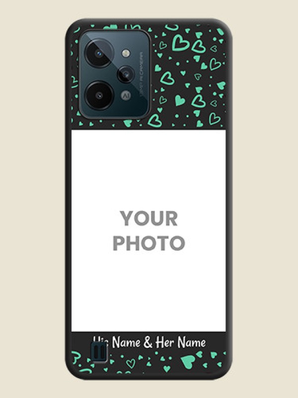 Custom Sea Green Indefinite Love Pattern on Photo on Space Black Soft Matte Mobile Cover - Realme C31 - alternate view