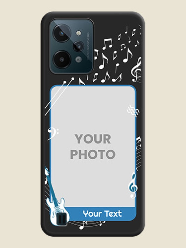 Custom Musical Theme Design with Text on Photo on Space Black Soft Matte Mobile Case - Realme C31 - alternate view