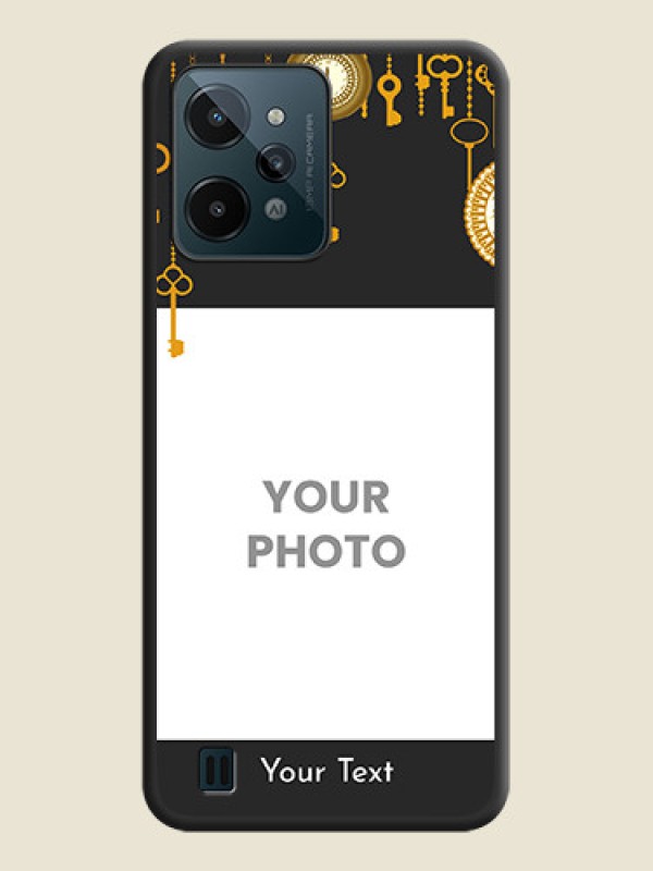 Custom Decorative Design with Text on Space Black Custom Soft Matte Back Cover - Realme C31 - alternate view