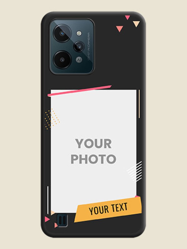 Custom Photo Frame with Triangle Small Dots on Photo on Space Black Soft Matte Back Cover - Realme C31 - alternate view
