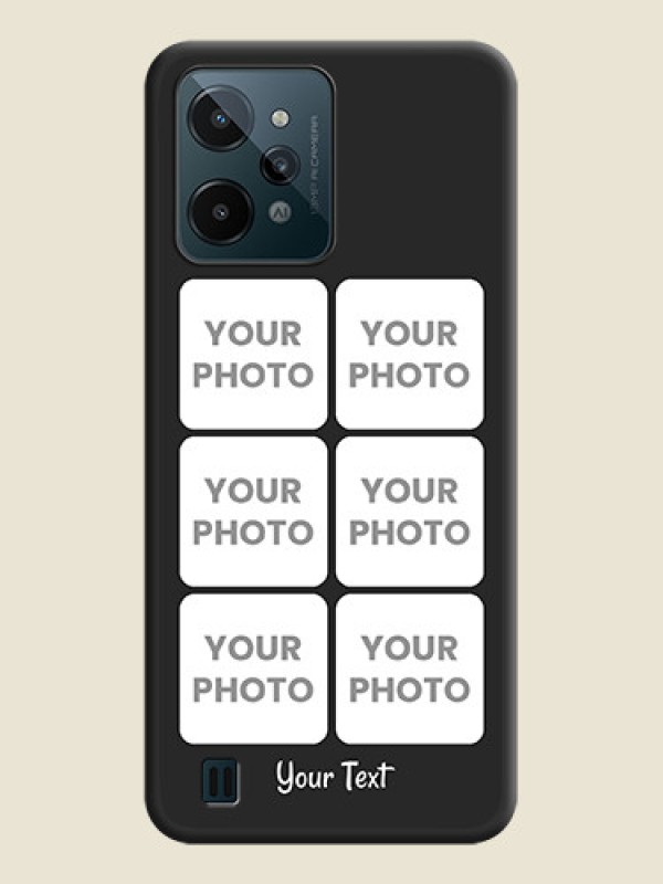Custom Floral Art with 6 Image Holder on Photo on Space Black Soft Matte Mobile Case - Realme C31 - alternate view