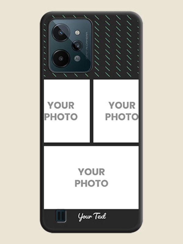 Custom Cross Dotted Pattern with 2 Image Holder  on Personalised Space Black Soft Matte Cases - Realme C31 - alternate view