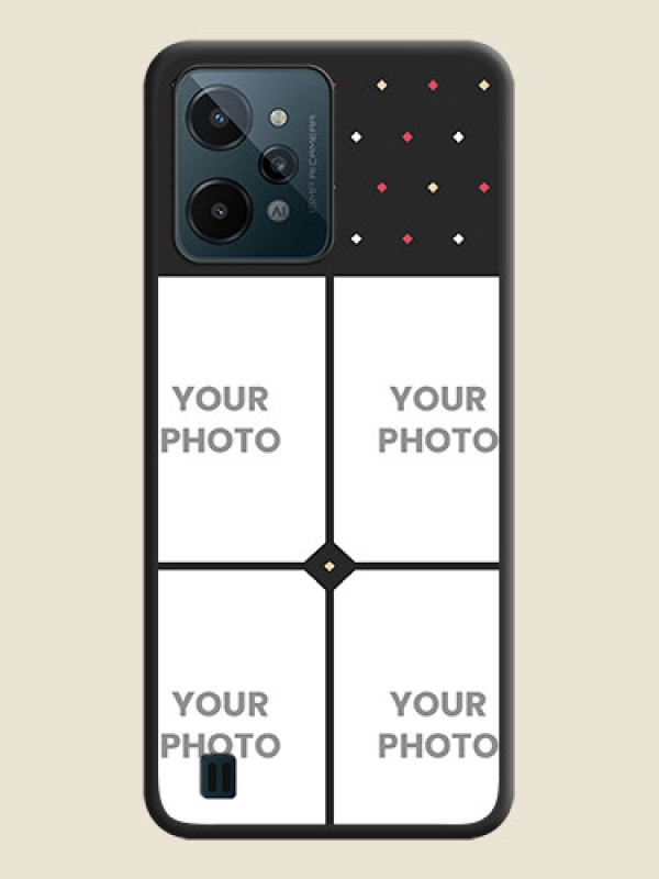 Custom Multicolor Dotted Pattern with 4 Image Holder on Space Black Custom Soft Matte Phone Cases - Realme C31 - alternate view