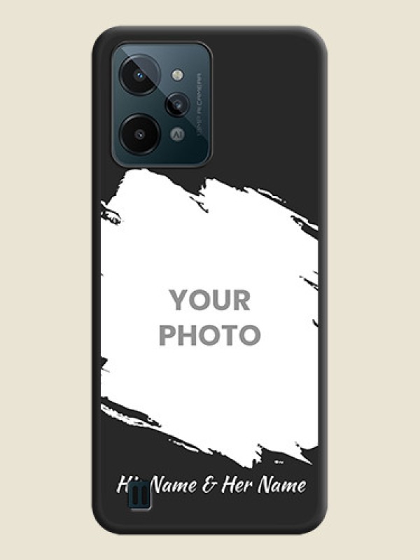 Custom Grunge Brush Strokes on Photo on Space Black Soft Matte Back Cover - Realme C31 - alternate view