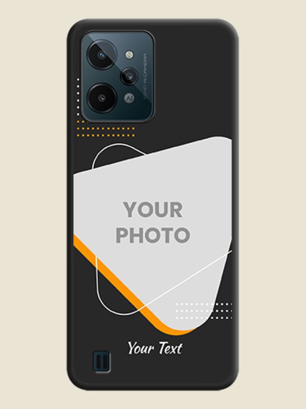Custom Yellow Triangle on Photo on Space Black Soft Matte Phone Cover - Realme C31 - alternate view
