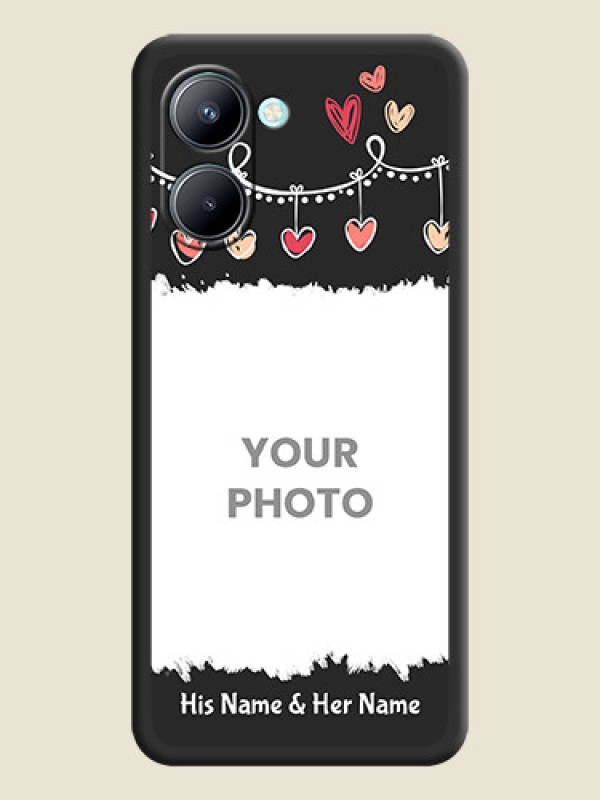 Custom Pink Love Hangings with Name on Space Black Custom Soft Matte Phone Cases - Realme C33 2023 - alternate view
